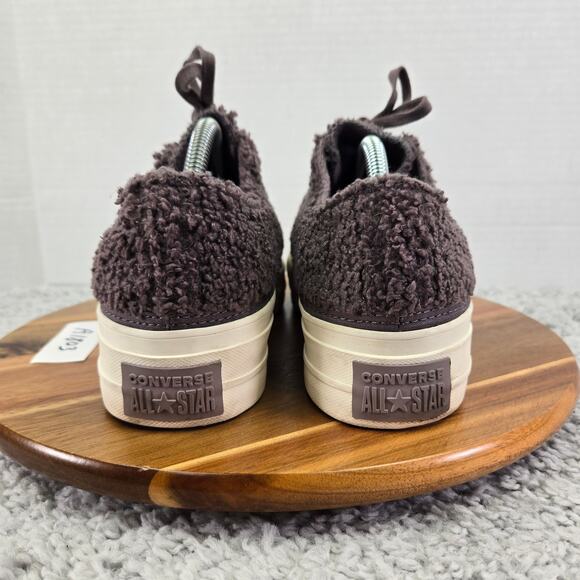 Converse CTAS Chuck Taylor All Star Platform Low Cozy Sherpa Mauve Y2K Womens 10 - Picture 2 of 12